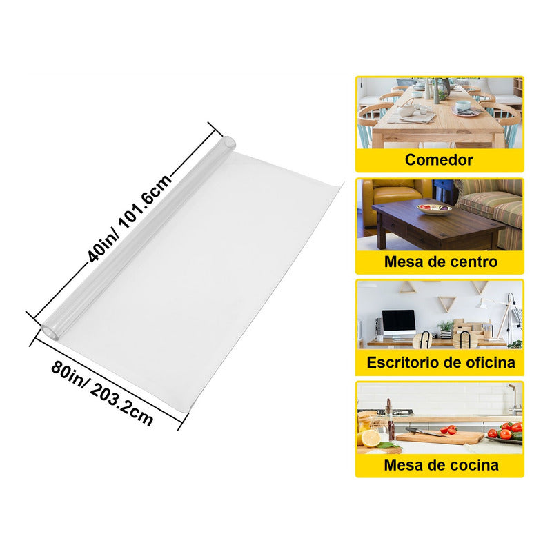 Mantel De Pvc Transparente Cubierta Impermeable De Mesa