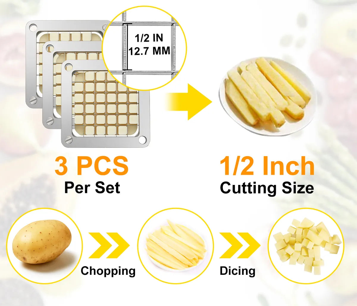 Repuesto Navajas Cortadora De Papas Papa A La Francesa 3pz