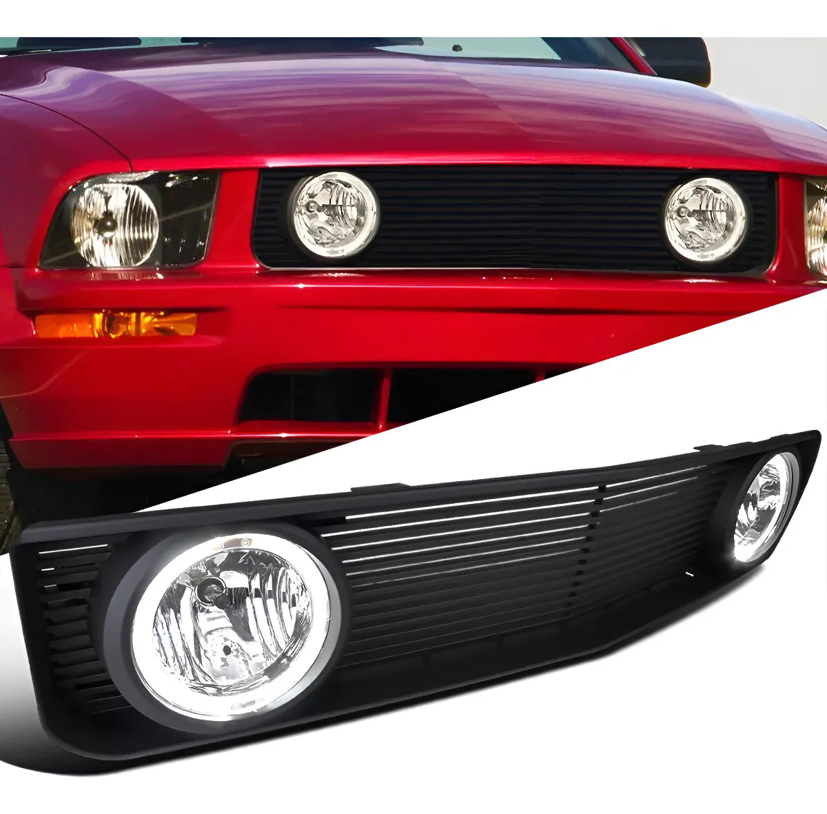 Parrilla Con Faros De Niebla Mustang V6 2005 2006 2007 2008 2009