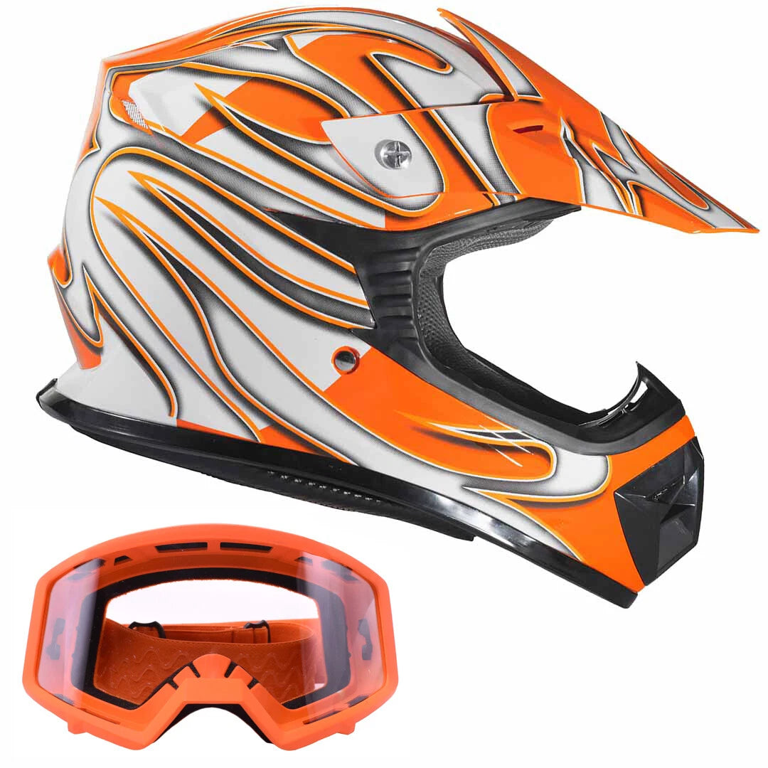 Casco Motocross Con Goggles Juvenil Atv Utv Mx Goggles