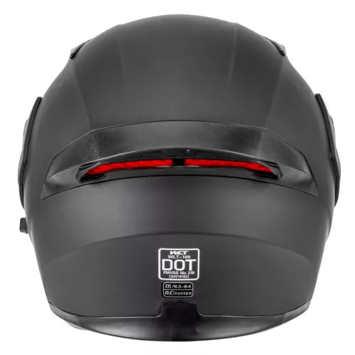 Casco Abatible Para Motociclista Con Luz Led Doble Mica Negro