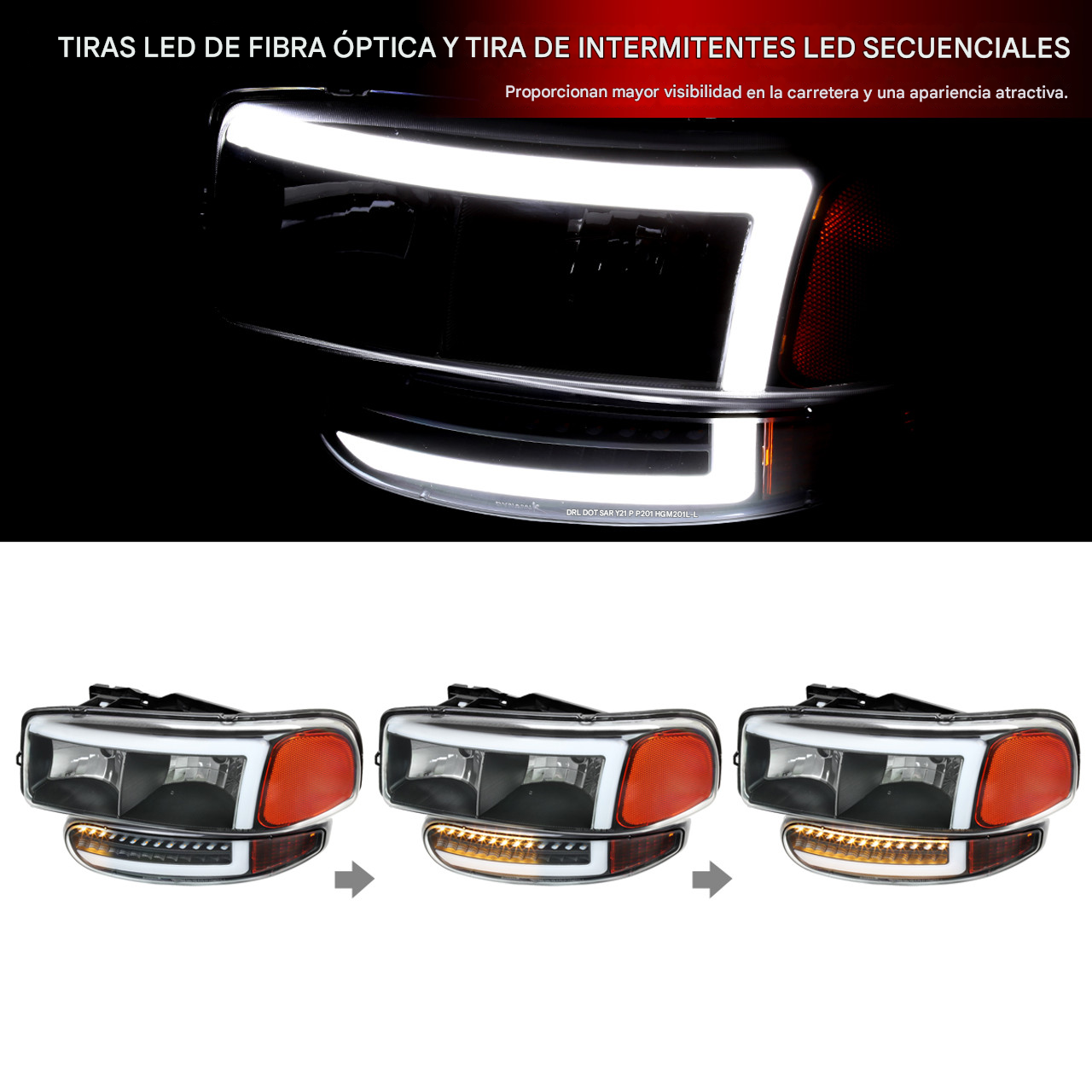 Faros Led Drl Gmc Sierra Yukon Xl Denali 2000 A 2006 Ambos Lados