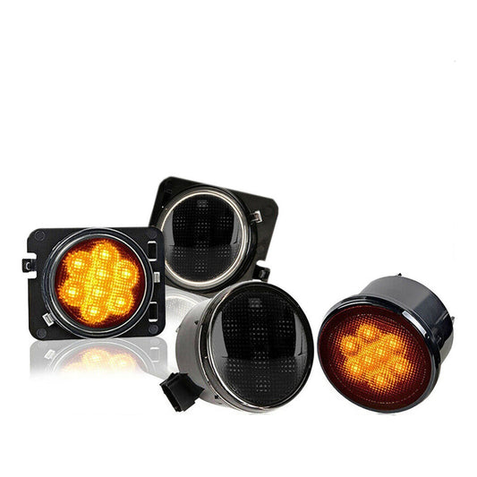 Juego De 4 Cuartos Led Salpicadera Jeep Wrangler 07 - 18