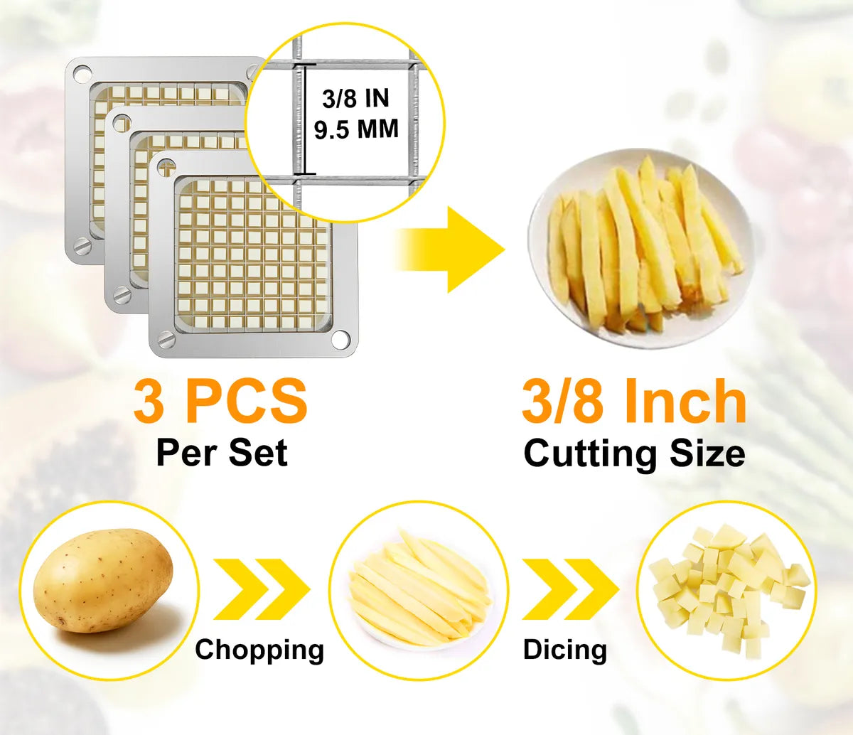 Repuesto Navajas Cortadora De Papas Papa A La Francesa 3pz