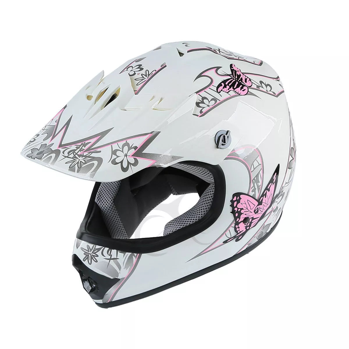 Casco Motocross Guantes Y Goggles Juvenil Adolescente Rosa