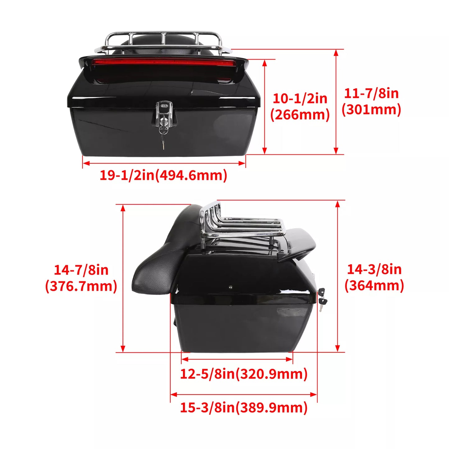caja maletero trasero para motocicletas yamaha, harley, italika, honda