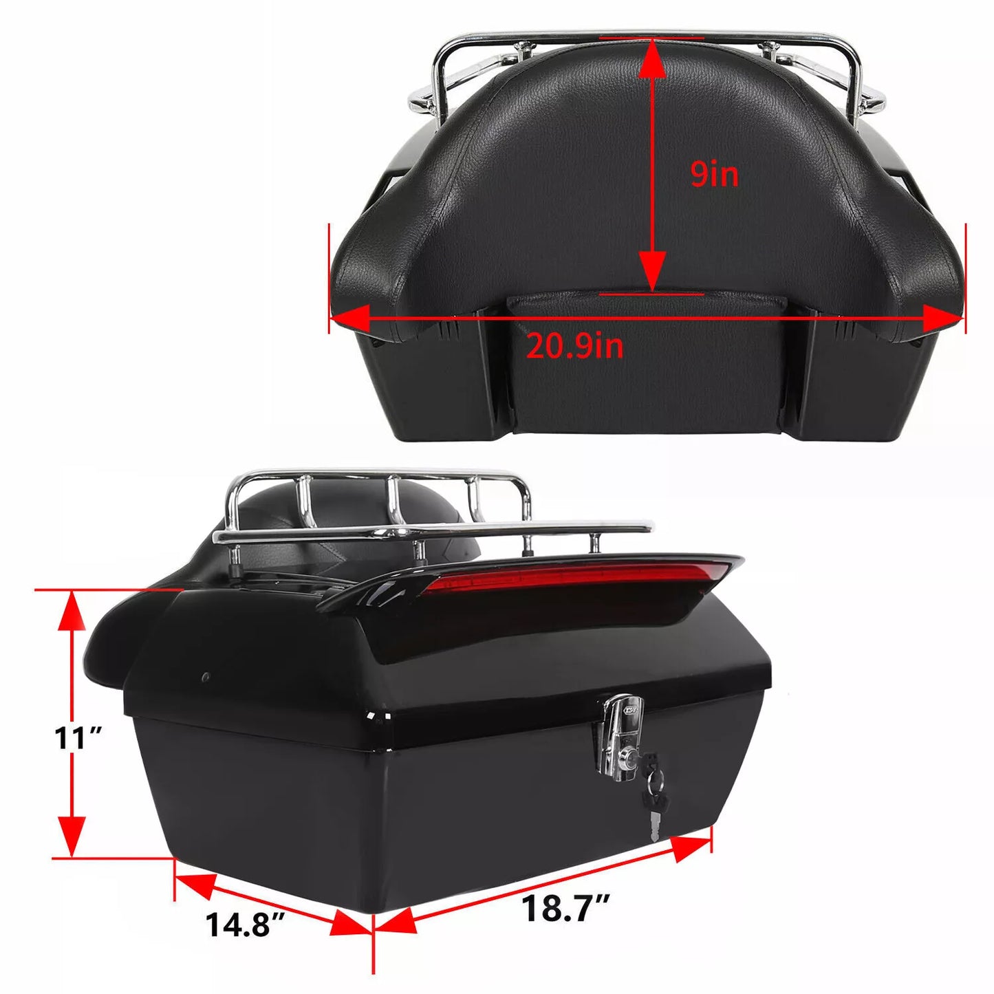caja maletero trasero para motocicletas yamaha, harley, italika, honda