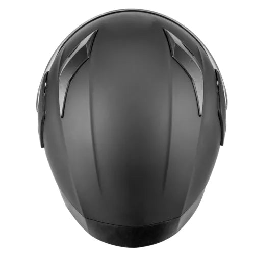Casco Abatible Para Motociclista Con Luz Led Doble Mica Negro