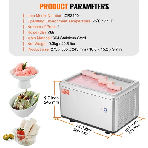 Máquina Para Hacer Rollos De Helado Frito, Molde De Helado vevor